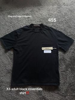 Black essentials shirt size XS adult