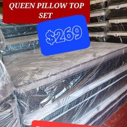 QUEEN PILLOW TOP MATTRESS SET 