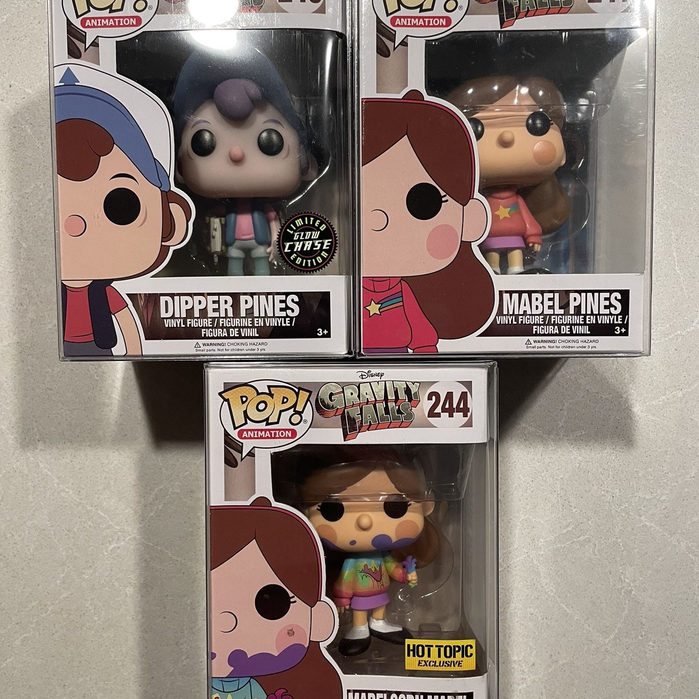Mabel Mabelcorn & GLOW Dipper Pines CHASE Funko Pop *VAULTED