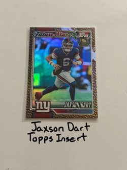 Jaxson Dart New York Giants QB Topps Short Print Insert Card.