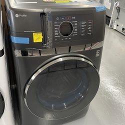 GE Profile 4.8 cu. ft. Smart UltraFast Electric Washer & Dryer Combo in Carbon Graphite with Ventless Heat Pump Technology