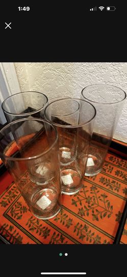 5 Glass Candle Holders 