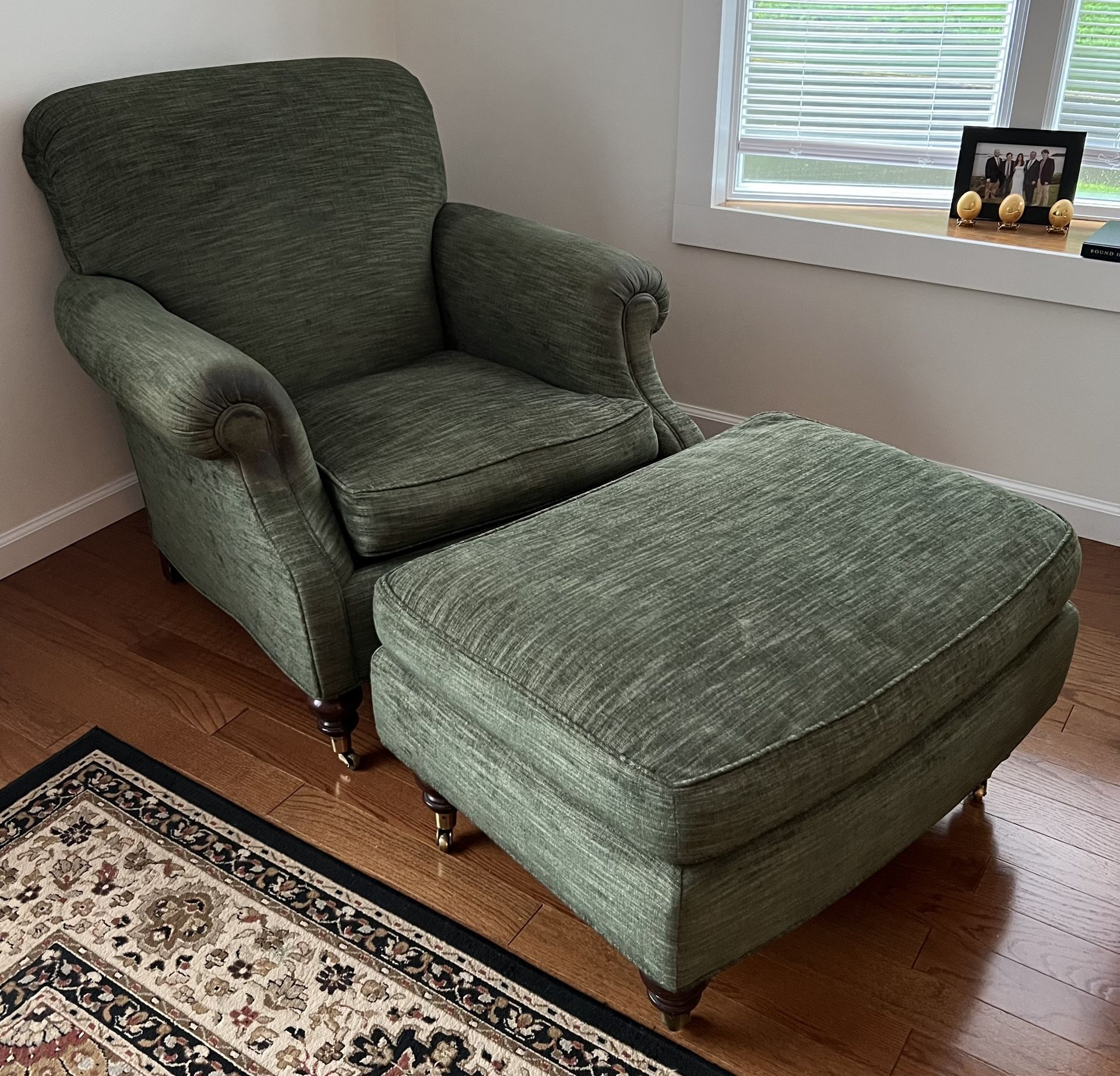Green Armchair With Ottoman - very comfortable!