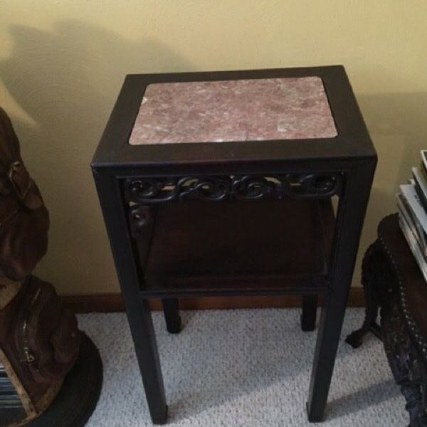 Tall Antique Asian rosewood table. Measures 12 1/4 x 16 1/2 x 31 1/2 " tall. $175 each. I have 2 of them. North 