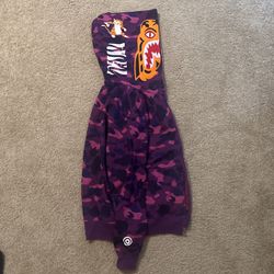 Bape hoodie - purple Tiger size M