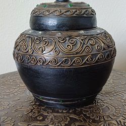 Wooden Carved Design Urn