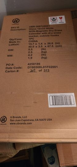 U Brand Cubicle Dry Erase Board 23x12 White Surface 3687U0001