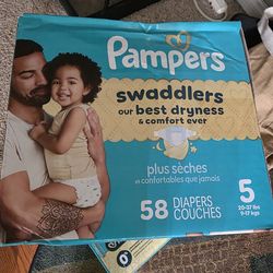Pampers disposable diapers Size 5 box of 58