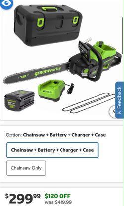 CHAINSAW USED LIKE NEW WITH battery and charger