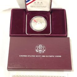 Mint Condition Sealed In Capsule With Case And Certificate, 1988 (Olympic Liberty) silver dollar proof