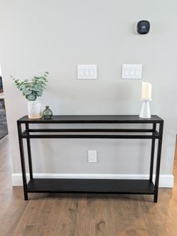 Crate & Barrel Echelon 48" Rectangular Bronze Iron Console Table with Shelf
