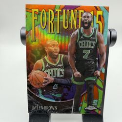 2025-26 Topps Chrome Update Fortune 15 Orange Geometric Jaylen Brown /25