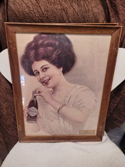 1909 CocaCola calendar girl framed