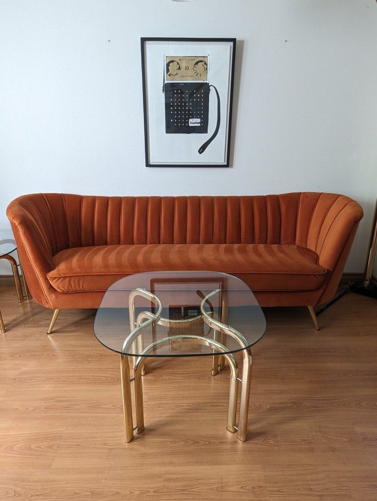 Postmodern Pretzel Brass & Glass Milo Baughman End Table