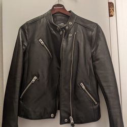Lamb Skin Leather Coach Bomber Jacket 