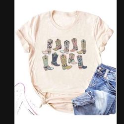 NWT cowboy Boot Graphic Tee 
