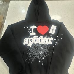 Black I heart Sp5der Hoodie