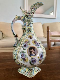 Vintage Ceramic Decorative Pitcher (vase, carafe)