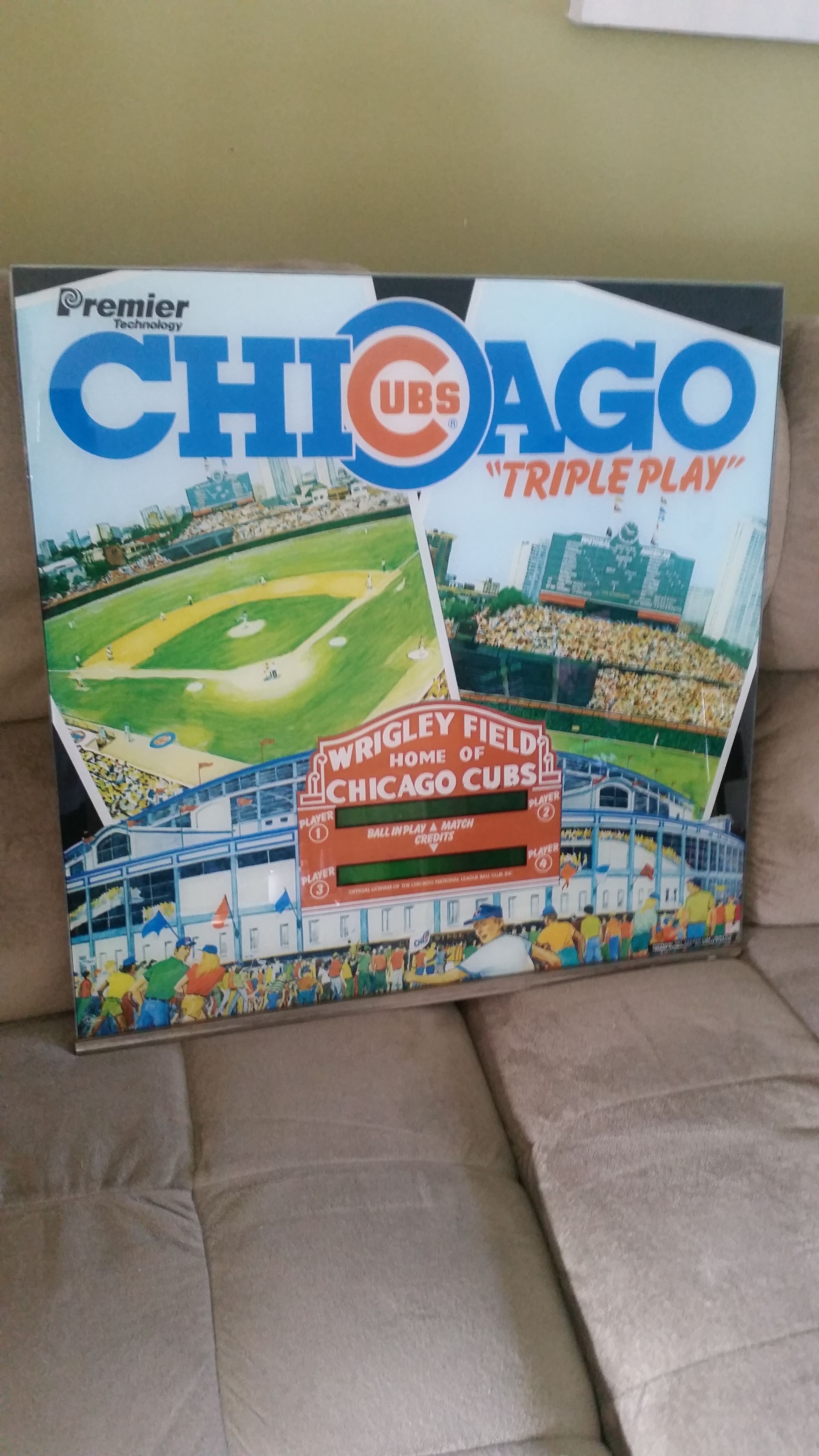 Chicago Cubs Triple Play Pinball Backglass