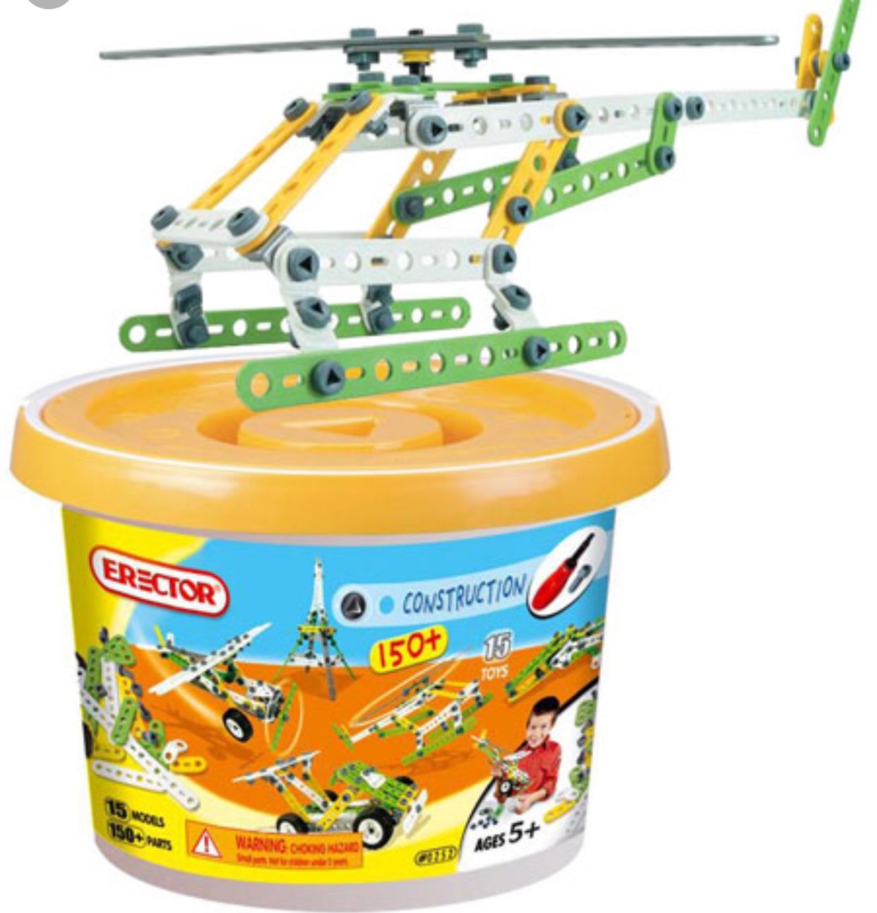 Erector Build & Play 150 Piece Bucket (Kids Toys)