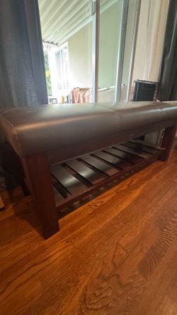 Faux leather bench