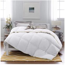 White Down Comforter Down Duvet Insert 100% Cotton Shell Down Proof, Baffle Box Stitched for All Season King Size