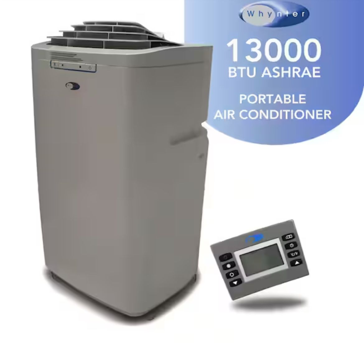 Whynter 6345 (DOE) BTU Portable Air Conditioner Cools 420 Sq. Ft. Dehumidifier Remote and Carbon Filter in Gray
