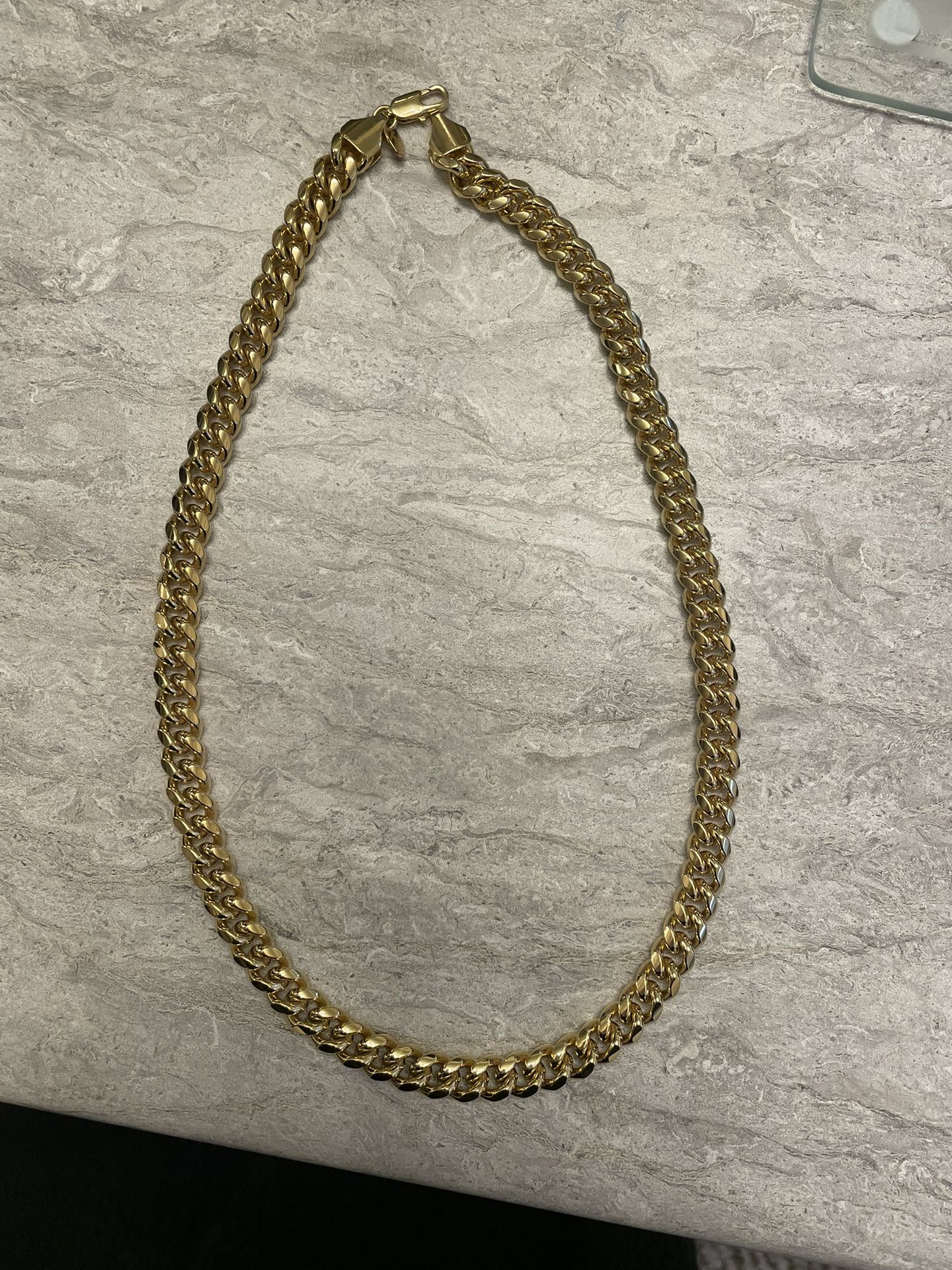 24K Gold Plated Cuban Chain Necklace 