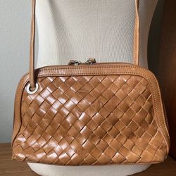 Vintage Bo Bo Bags CA Woven Leather Crossbody Bag