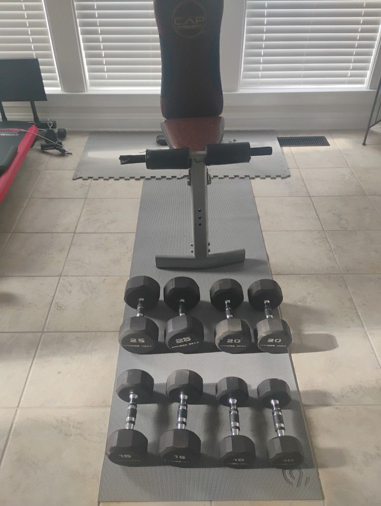 Weight Bench With Dumbbells 