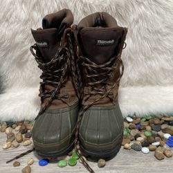 Rocky Vintage Rubber Brown Leather Insulated Boots Women's Size 5.5, Boy's 4