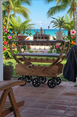 Iron and wood Bar Cart
