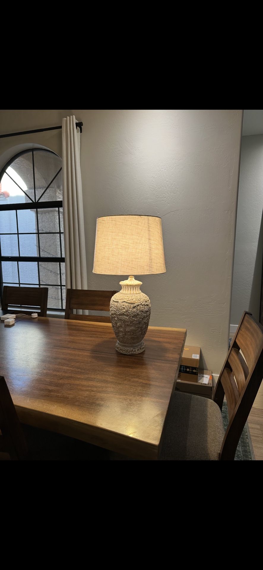 Pair Of Vintage Textured Ceramic Lamps – Sculpted Design – Set of 2 – $100 OBO