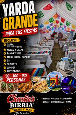 Rentamos yarda con packetes para tus fiestas