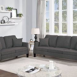 Brand New Dark Grey Sofa & Loveseat 
