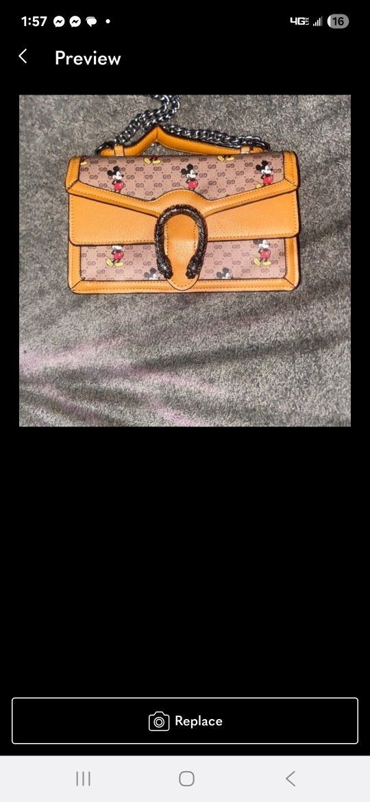 Gucci GG  Disney Mickey Mouse Purse Crossbody Bag 