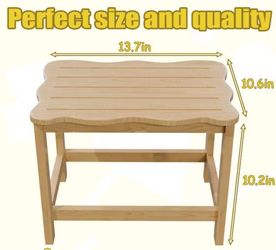 Toddler Step Stool, Solid Wood Step Stool Foot Stool, Portable Step Ladder with Non-Slip Surface, Natural Color, Suitable for Bathroom Living Room Bed