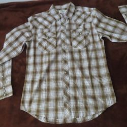 Tecovas Shirt Men's Plaid Western Pearl Snap Button Down Cotton Long Sleeve S