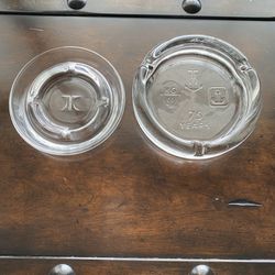 Vintage Hilton Hotel and Anchor Hocking 75th Anniversary Ashtrays - Heavy Glass 