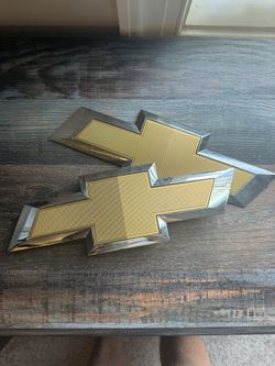 Gold Chevrolet Bow tie Emblems For 2014-2015 Silverado 