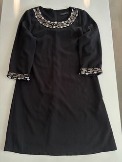 Black Embellished Shift Dress