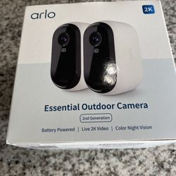 Arlo Essential Security Camera 2K | Outdoor-Indoor | 2nd Gen | Wireless with Spotlight, 2-Way Audio, Color Night Vision, Live Stream