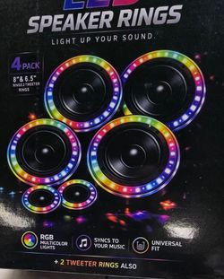 LED Speaker Rings 4-Pack with Tweeter Rings