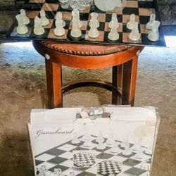 Chess & Checkers Glass Board Game