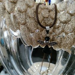Black And Silver Angel Dancing Necklace