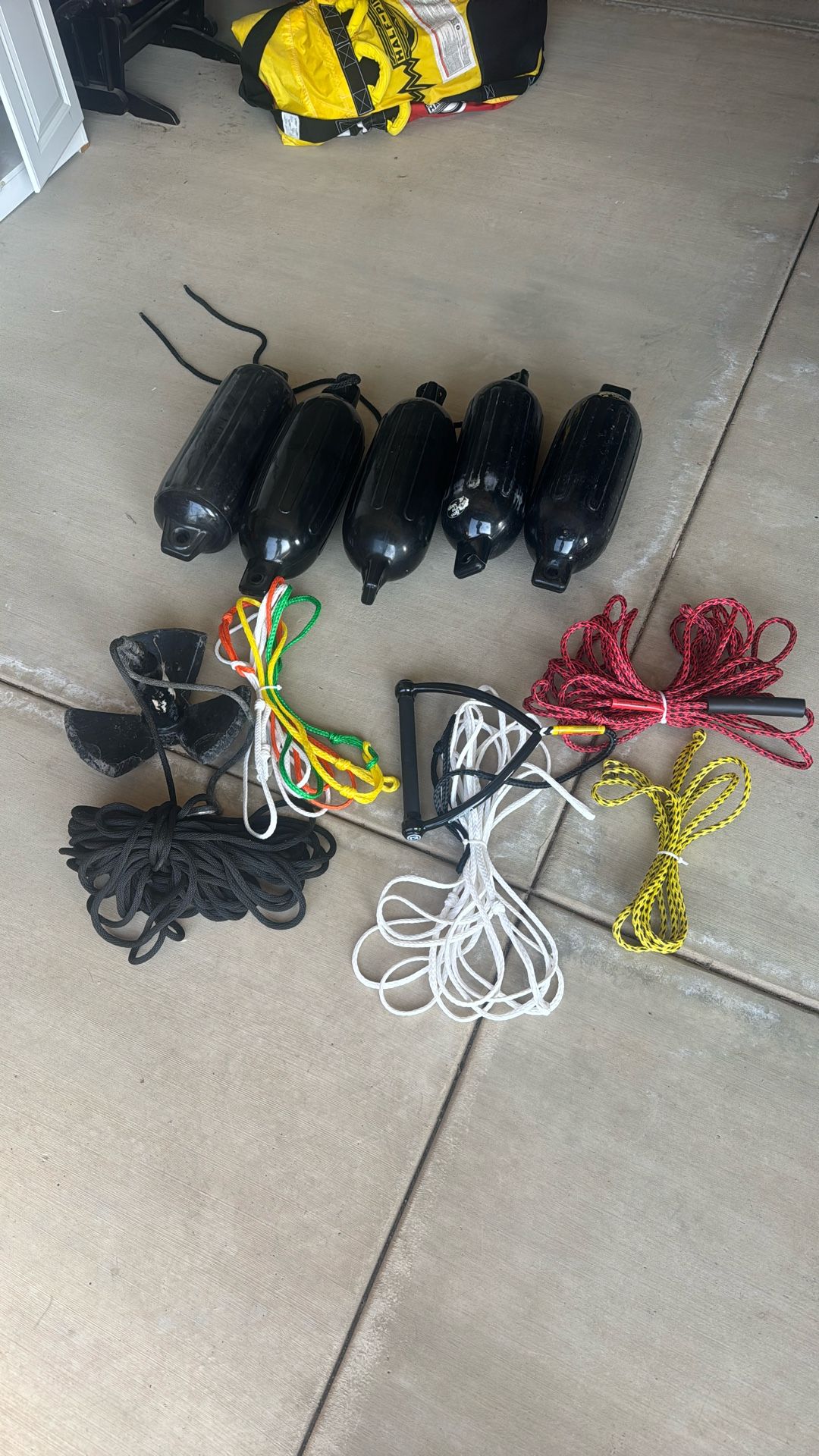 Boat Buoys, Anchor And Ski Ropes