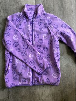 Kids Purple Fleece Zip-Up Jacket