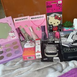 Brand New Hello Kitty items, AirPods case, car nail polishes