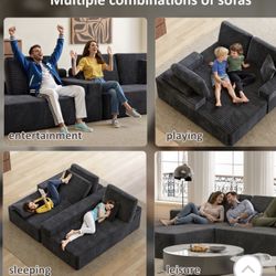 New Sectional Corduroy Couch! Free Delivery 🚚! 
