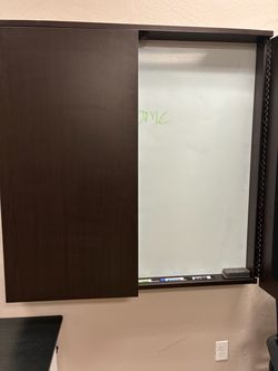 Hard wood wall mount erasable writing board/gently used